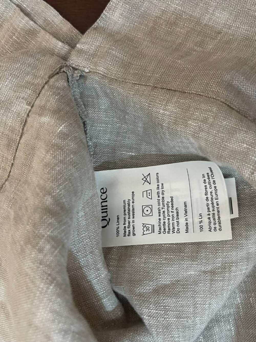 Quince 100% Linen Short Sleeve Button Shirt XS Neutral - Picture 6 of 7